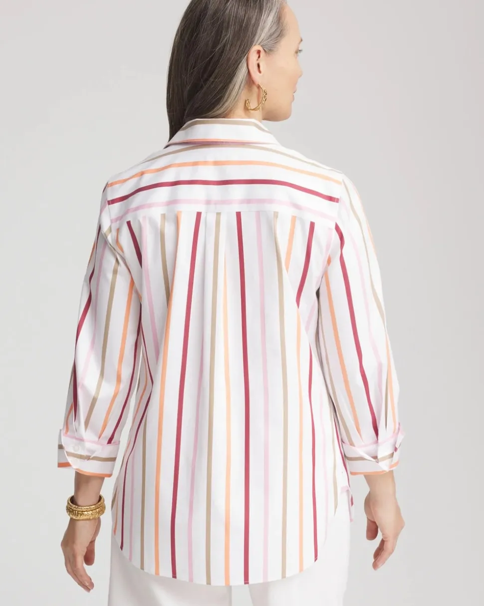 No Iron™ Striped Stretch-Sateen Shirt