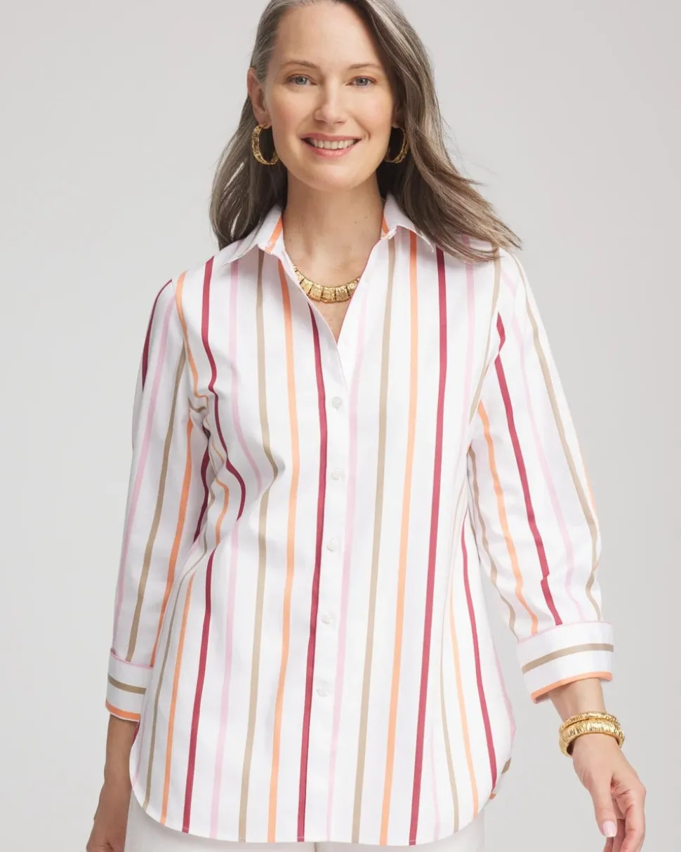 No Iron™ Striped Stretch-Sateen Shirt