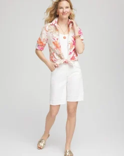 No Iron™ Tropical Floral Linen Shirt