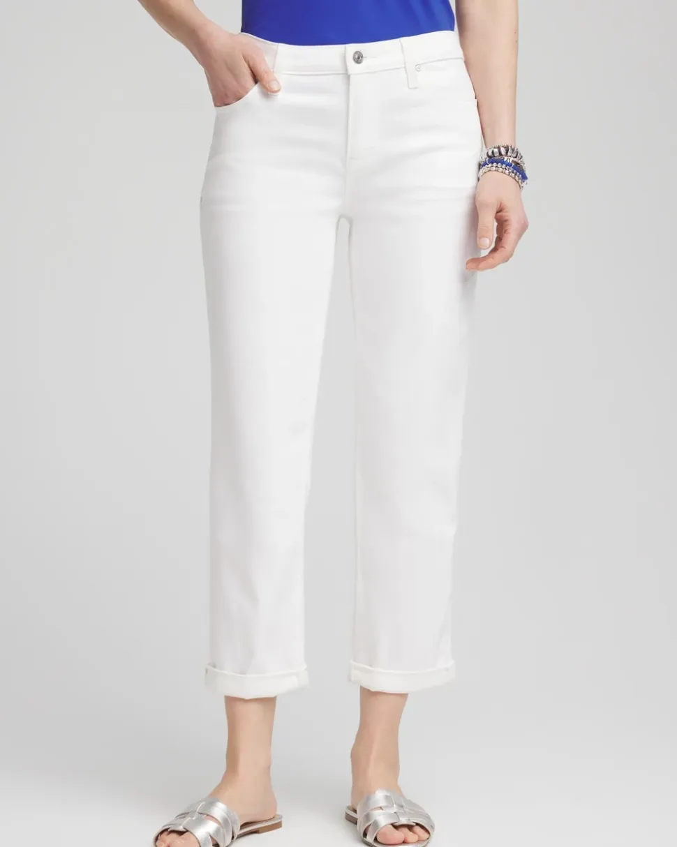 No Stain Boyfriend Cropped Jeans