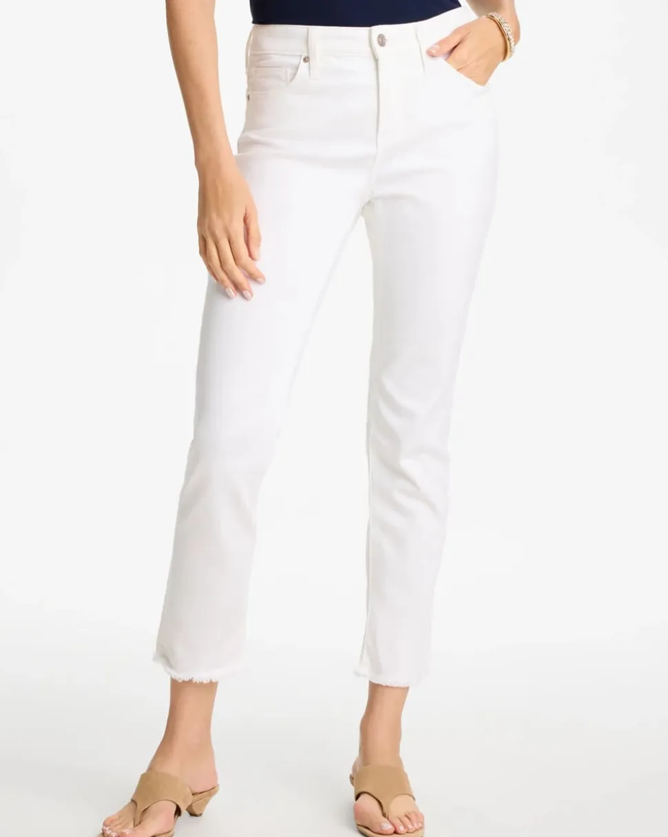 No-Stain Girlfriend Frayed Ankle Jeans