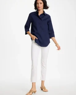 No-Stain Girlfriend Frayed Ankle Jeans