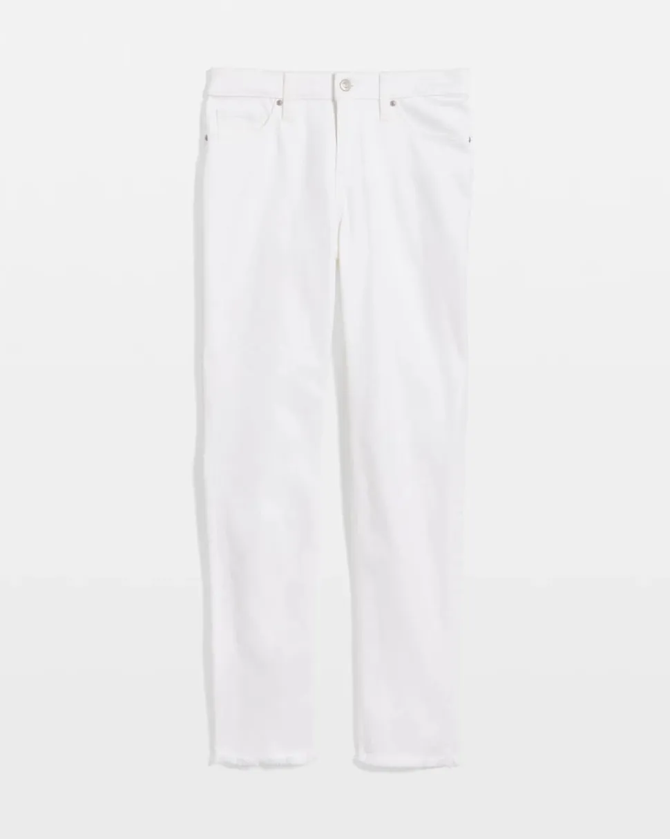 No-Stain Girlfriend Frayed Ankle Jeans