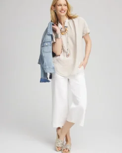 No Stain Pull-On Wide Capri Jeans