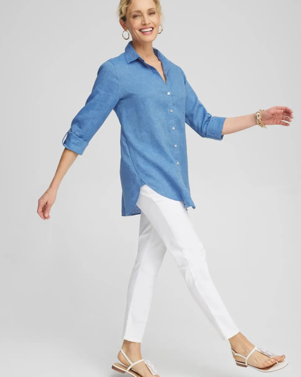 No-Stain White Denim Ankle Jeggings