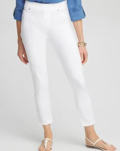 No-Stain White Denim Ankle Jeggings