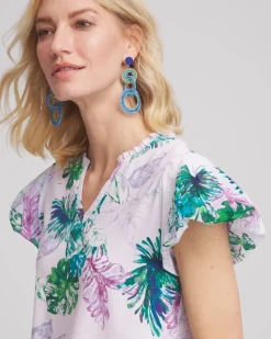 Notch Neck Cap Sleeve Tee