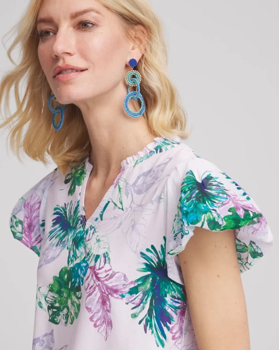 Notch Neck Cap Sleeve Tee