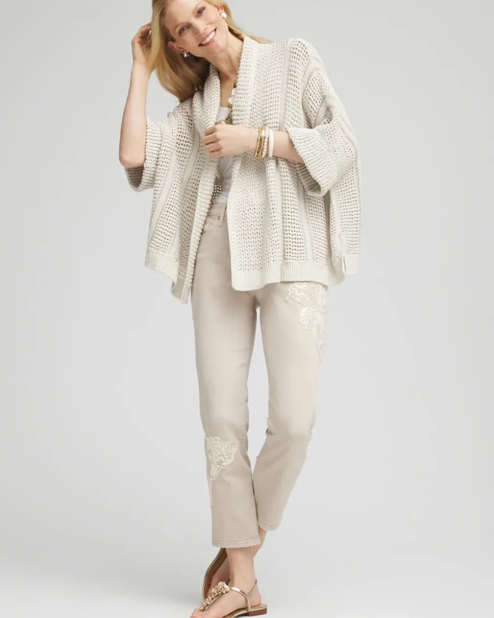 Novelty Knit Cuffed Sequin Ruana