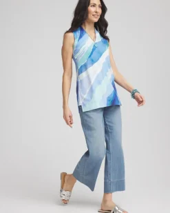 Ocean Pima Sleeveless V-Neck Tunic