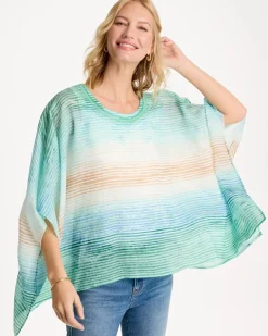 Ombre Coastal Printed Poncho