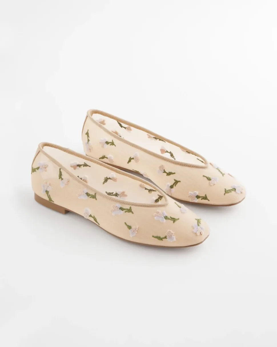 Orchid Embroidered Ballet Flats
