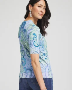 Paisley Crewneck Pullover Sweater