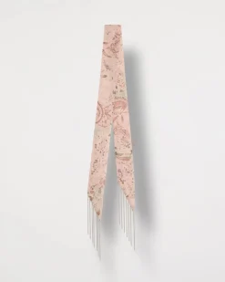 Paisley Fringe Skinny Scarf