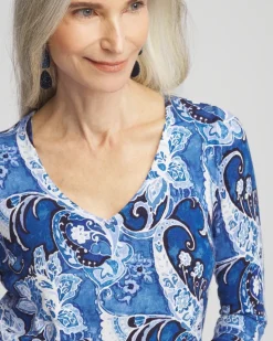 Paisley V-Neck Pullover Sweater