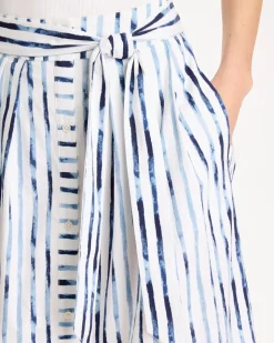 Palermo Striped Tie-Front Skirt