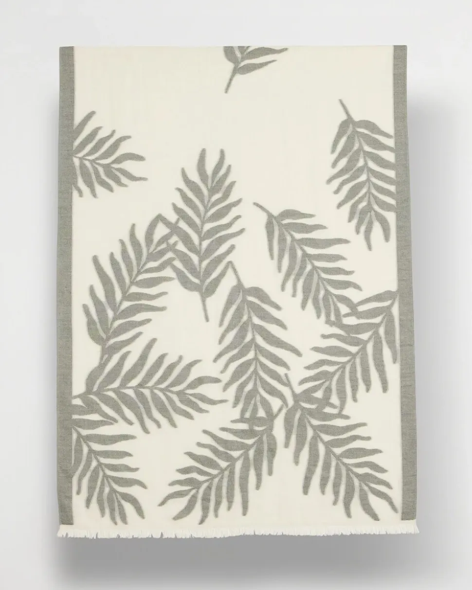Palm Embroidered Oblong Scarf