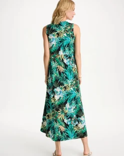 Palm Printed Knit Maxi Dress