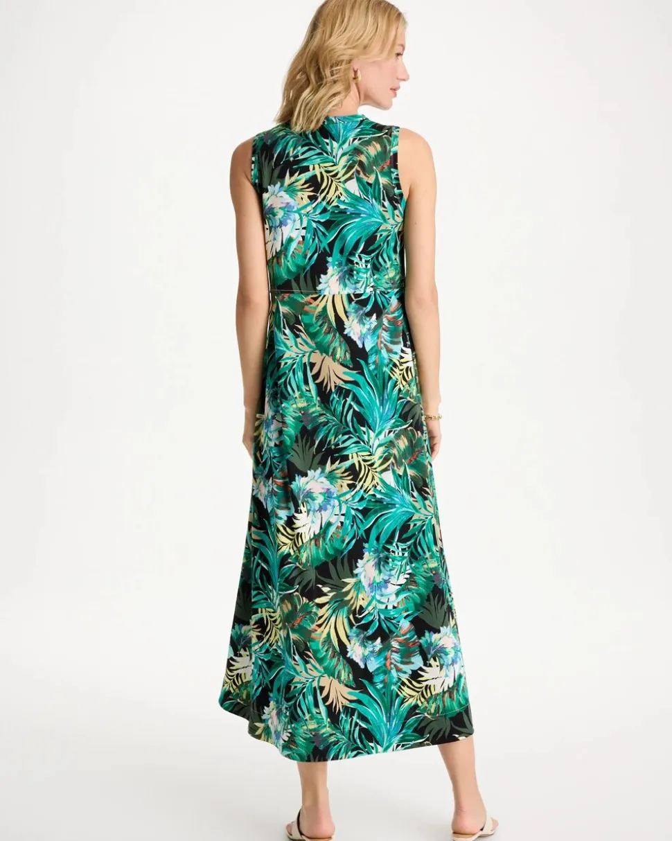 Palm Printed Knit Maxi Dress