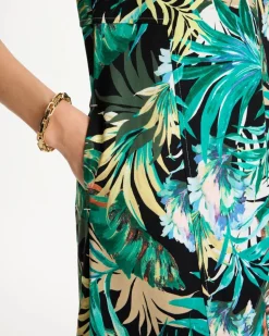 Palm Printed Knit Maxi Dress