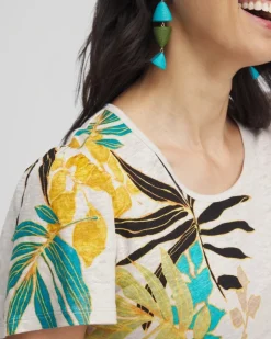 Palms Linen Flutter Sleeve Tee