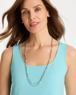Pearlescent Bead Ball Long Necklace