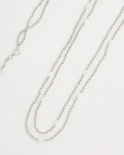 Pearlescent Bead Ball Long Necklace
