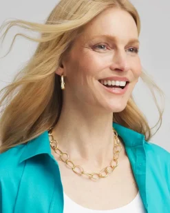 Pearlescent Goldtone Collar Necklace