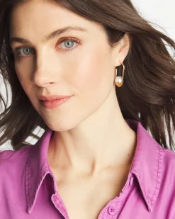 Pearl Gold Hoop Earrings