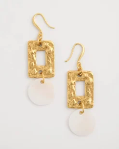 Pearl Hammered Drop Earrings