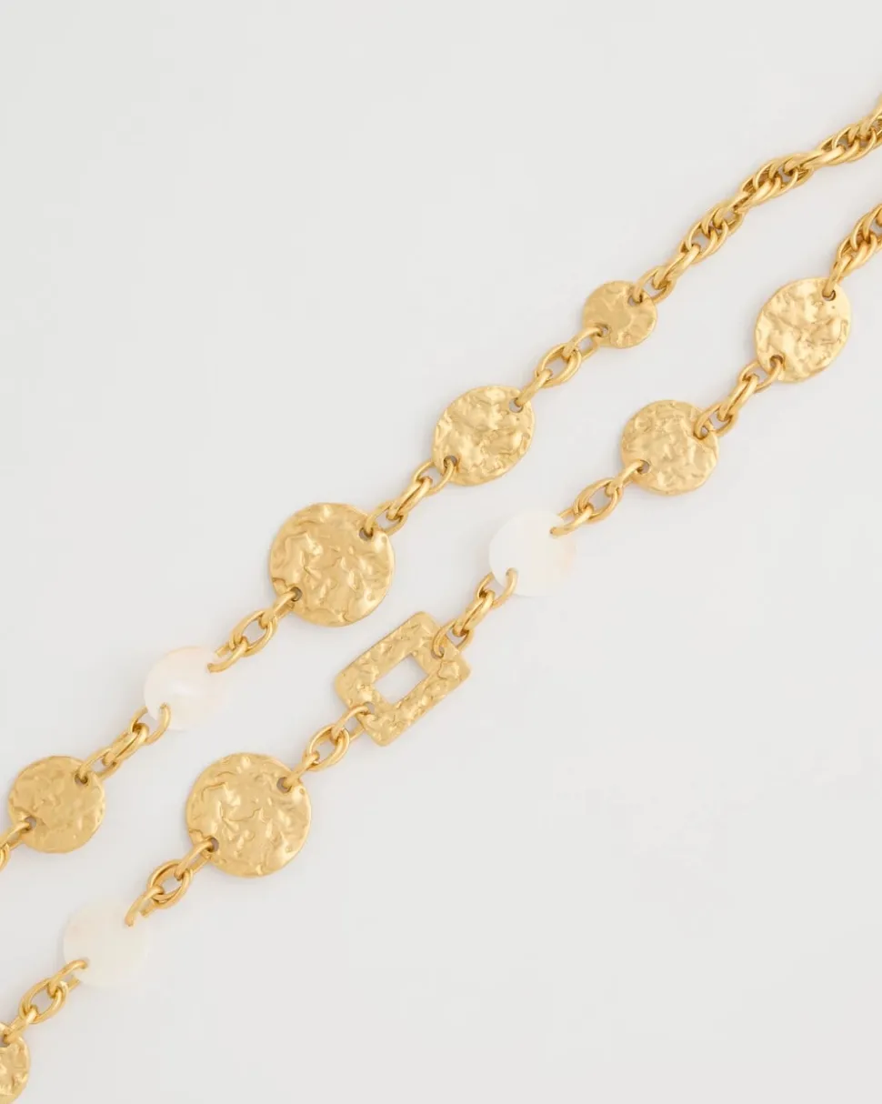 Pearl Hammered Short Necklace