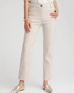 Petite Bi-Stretch Straight Ankle Pants