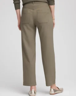 Petite Bi-Stretch Straight Ankle Pants