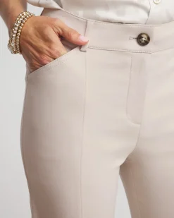 Petite Bi-Stretch Straight Ankle Pants