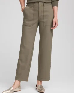 Petite Bi-Stretch Straight Ankle Pants