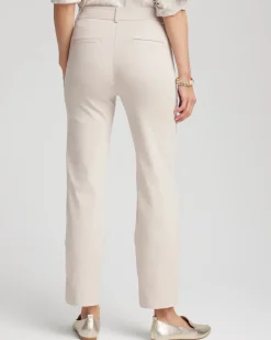 Petite Bi-Stretch Straight Ankle Pants