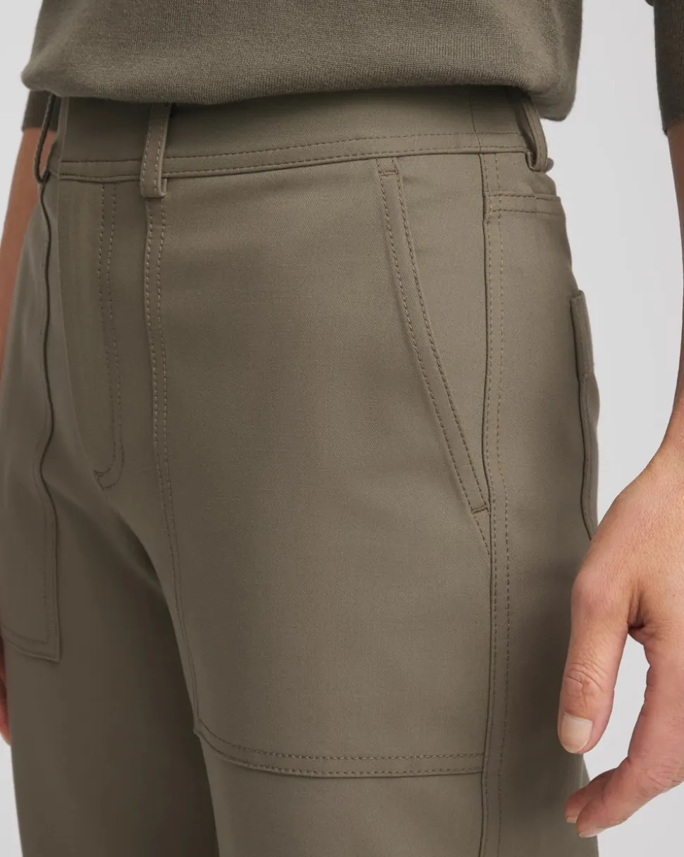 Petite Bi-Stretch Straight Ankle Pants