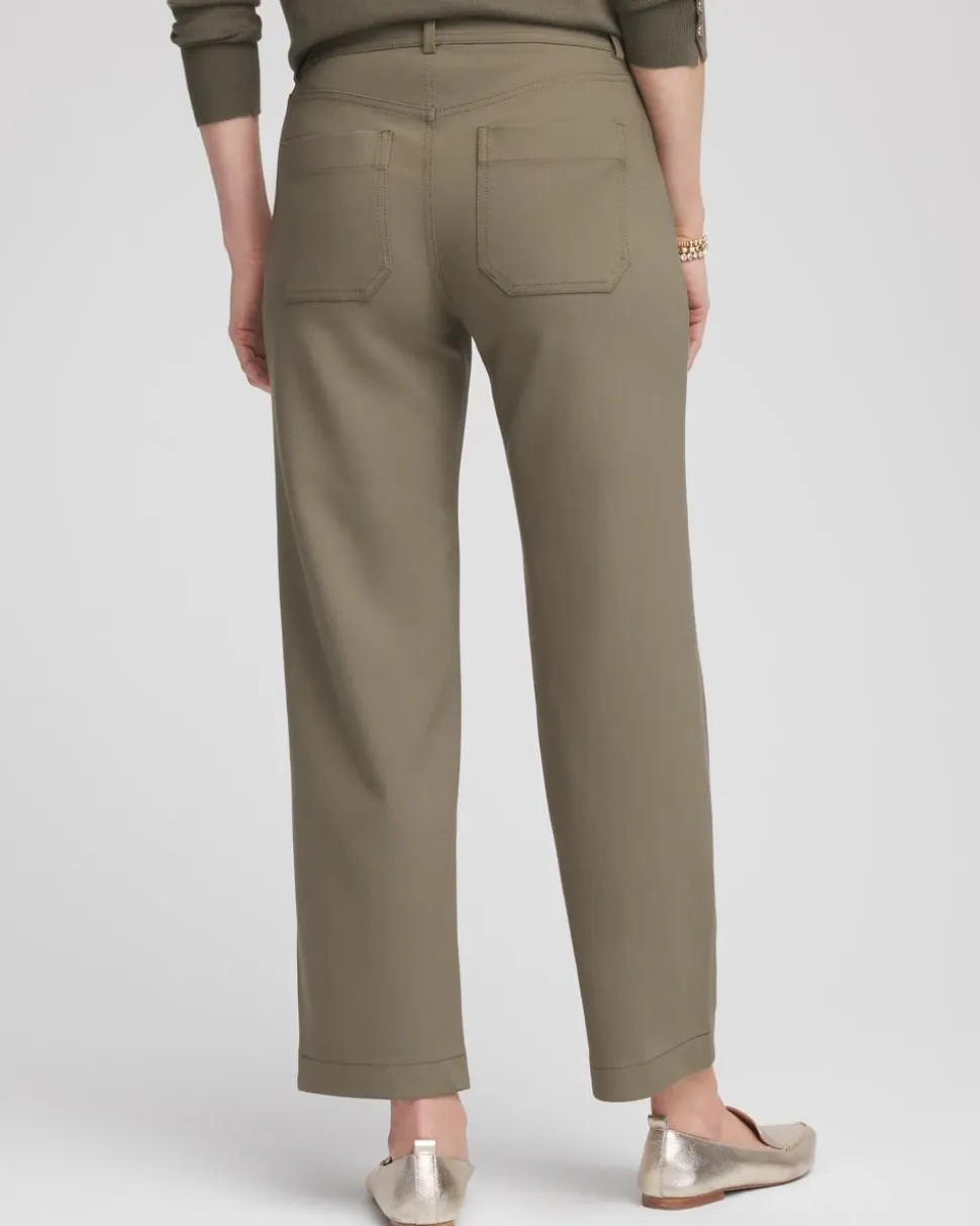 Petite Bi-Stretch Straight Ankle Pants