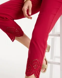 Petite Brigitte™ Slim Scalloped Ankle Pants