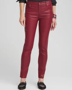 Petite Coated Denim Girlfriend Ankle Jeans