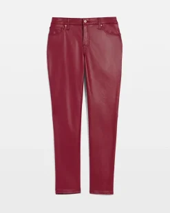 Petite Coated Denim Girlfriend Ankle Jeans
