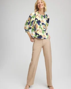 Petite Cotton Straight-Leg Trousers