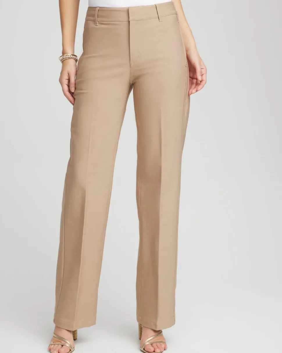 Petite Cotton Straight-Leg Trousers