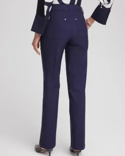 Petite Cotton Straight-Leg Trousers