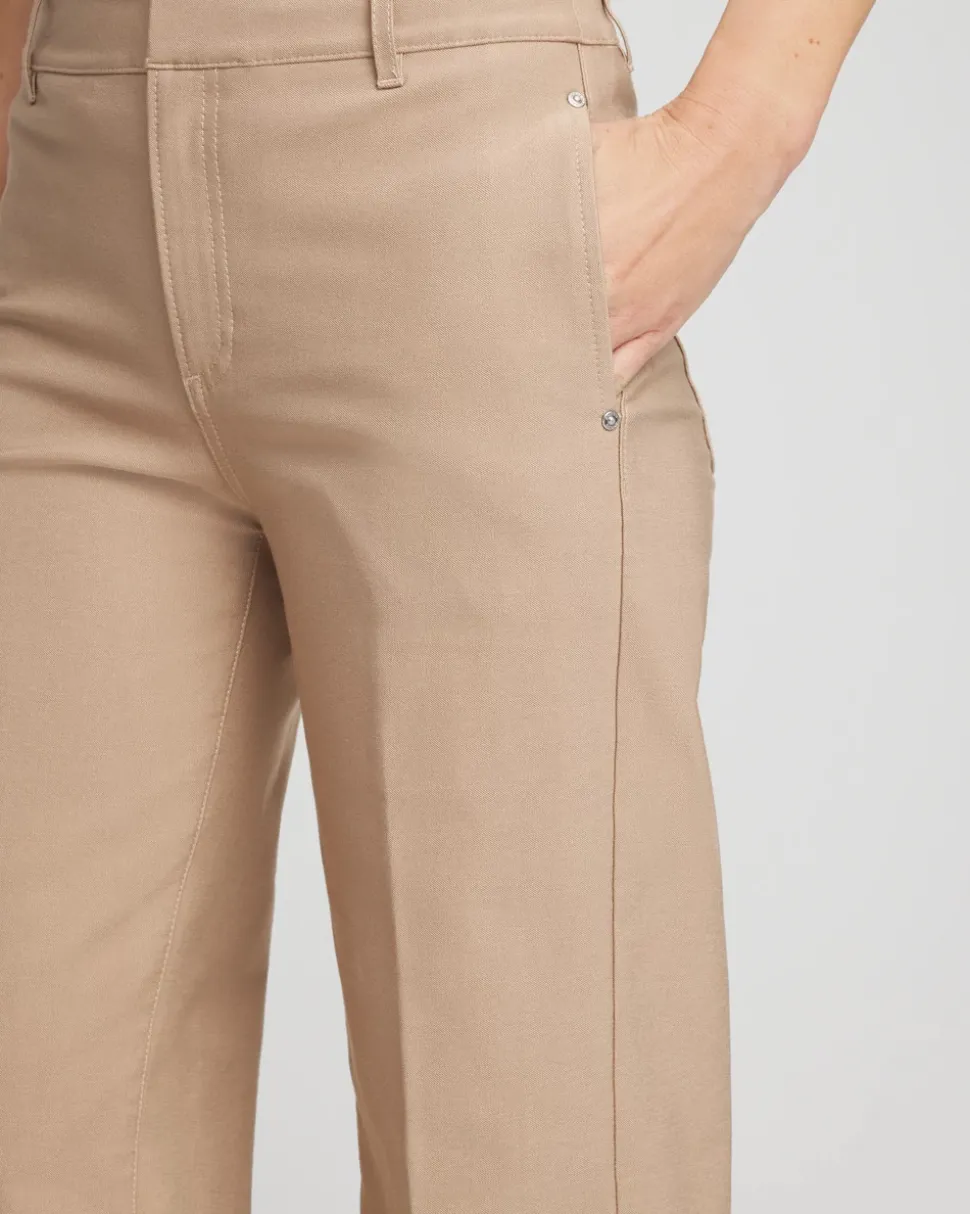 Petite Cotton Straight-Leg Trousers