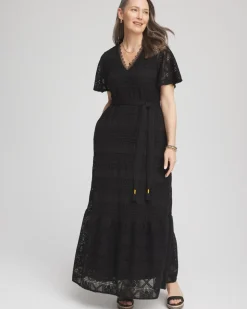 Petite Crochet-Lace Maxi Dress