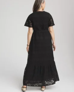 Petite Crochet-Lace Maxi Dress
