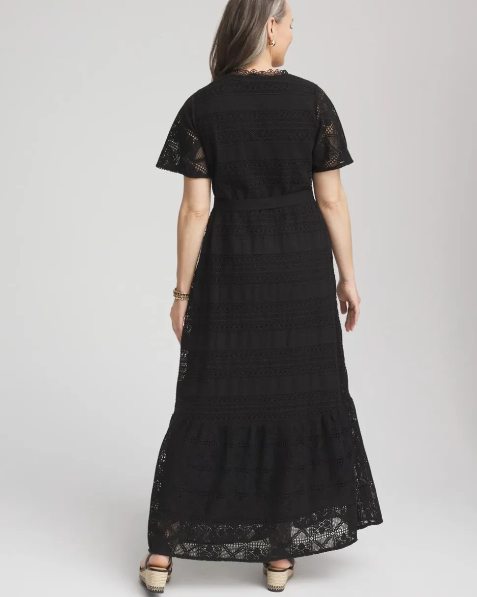 Petite Crochet-Lace Maxi Dress