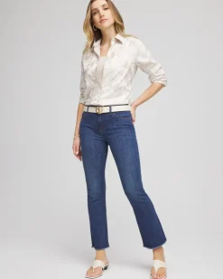 Petite Girlfriend Fray Hem Kick Flares