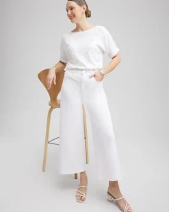 Petite High Rise Wide Leg Cropped Jeans